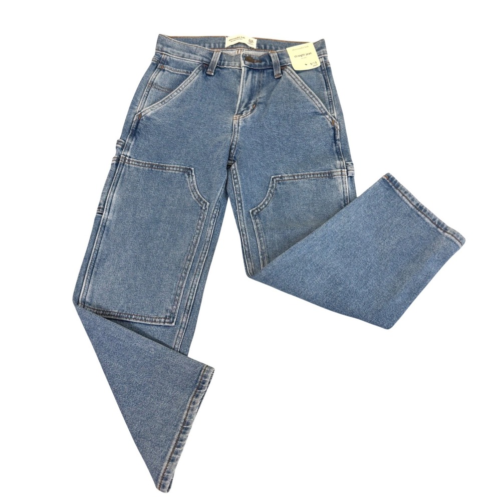 Abercrombie‎ Kids Straight Jeans Kids 9/10 Short Carpenter Utility Skater  Blue